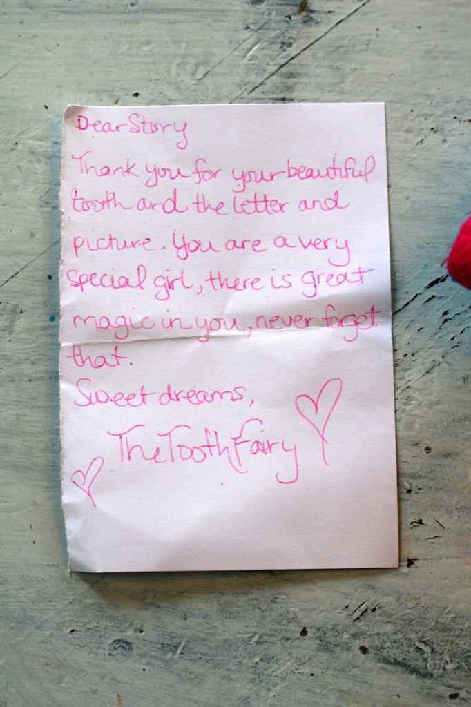 Story's letter from the tooth fairy