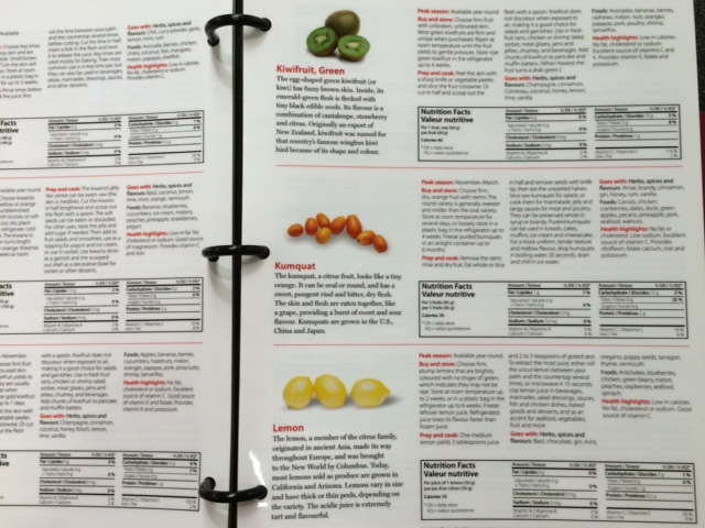 Handy nutritional information is available for every item in the produce section at Loblaws