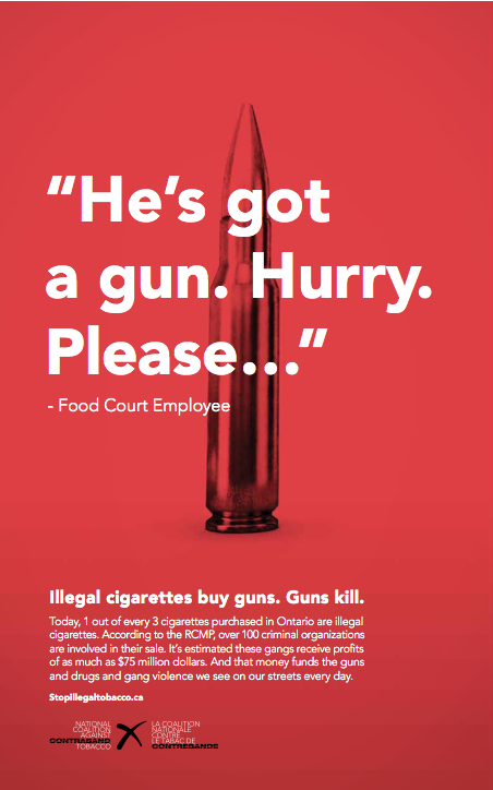 Learn more about how the #StopIllegalTobacco campaign wants to keep guns off our streets at IDontBlog.ca.