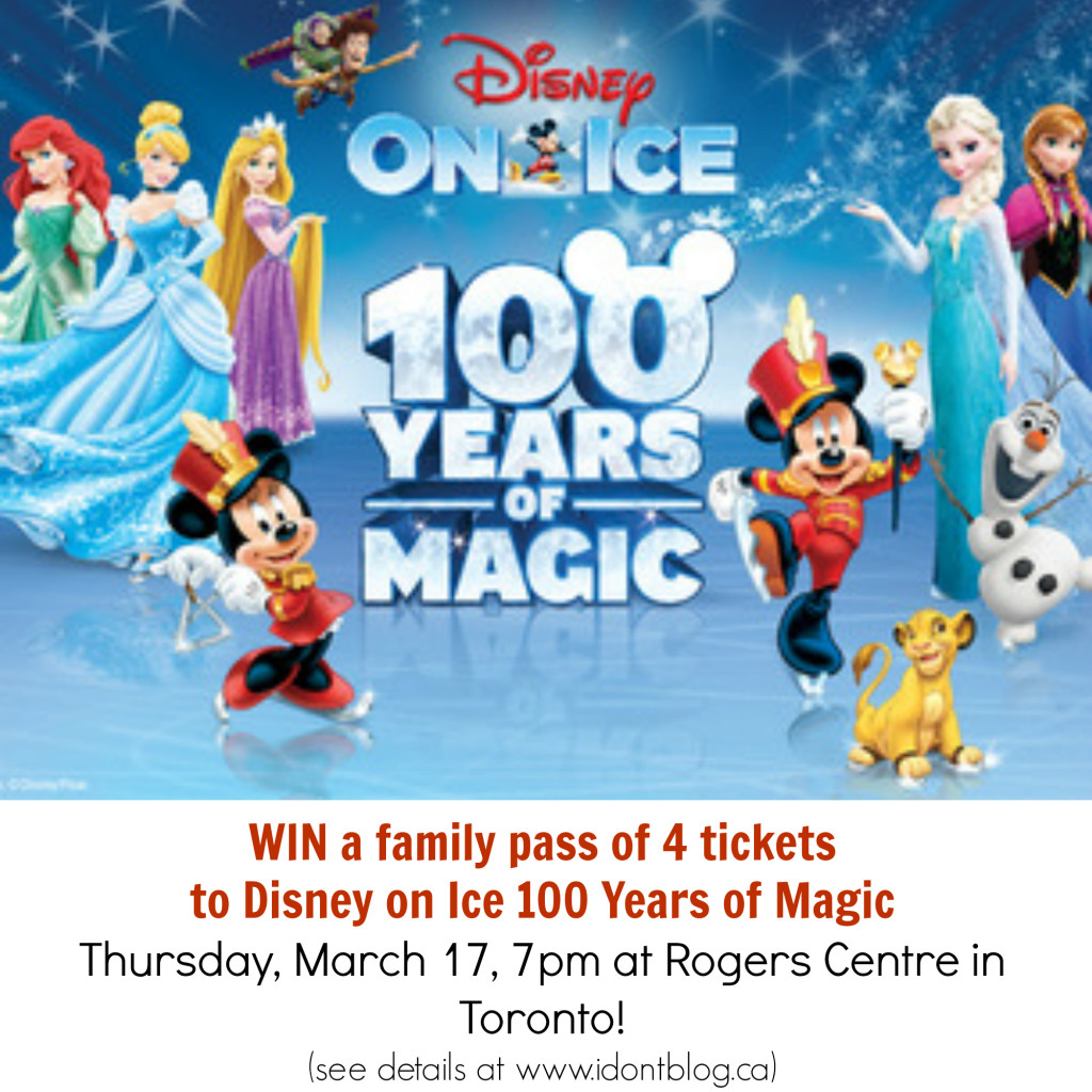 Win a Family Pass of Tickets to Disney on Ice 100 Years of Magic on Mar 17 2016 at the Rogers Centre in Toronto!