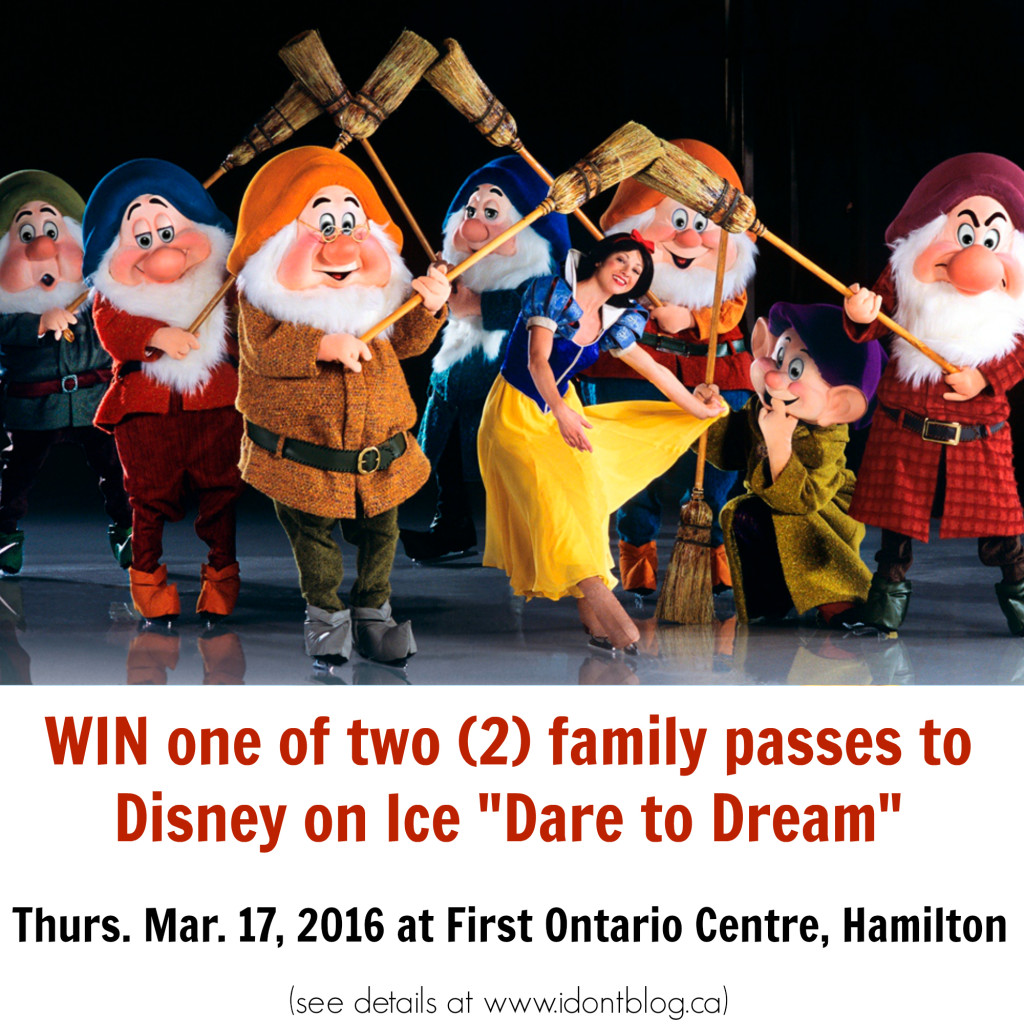 Win a Family Pass of Tickets to Disney on Ice Dare to Dream on Mar 17 2016 at the First Ontario Centre in Hamilton!