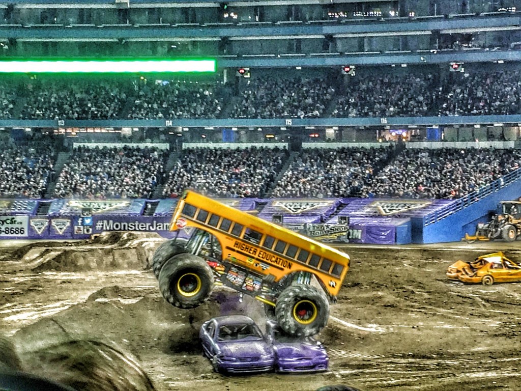 Where else but Monster Jam can you see a school bus do tricks?
