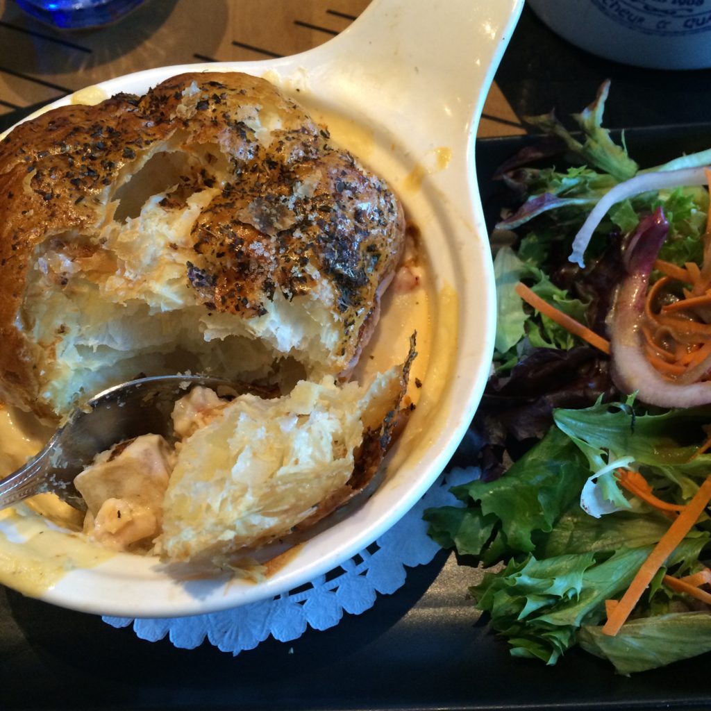 Famous Seafood Potpie at Cochon Dingue was uninspiring